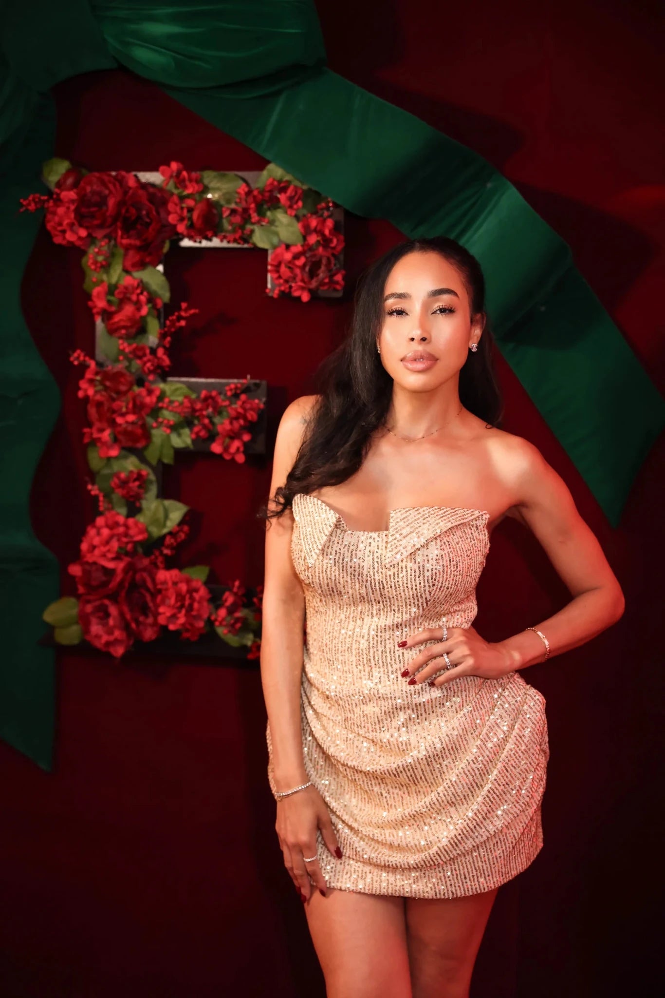 Reina Gold Puff Hem Dress Clothing Ellaé Lisqué