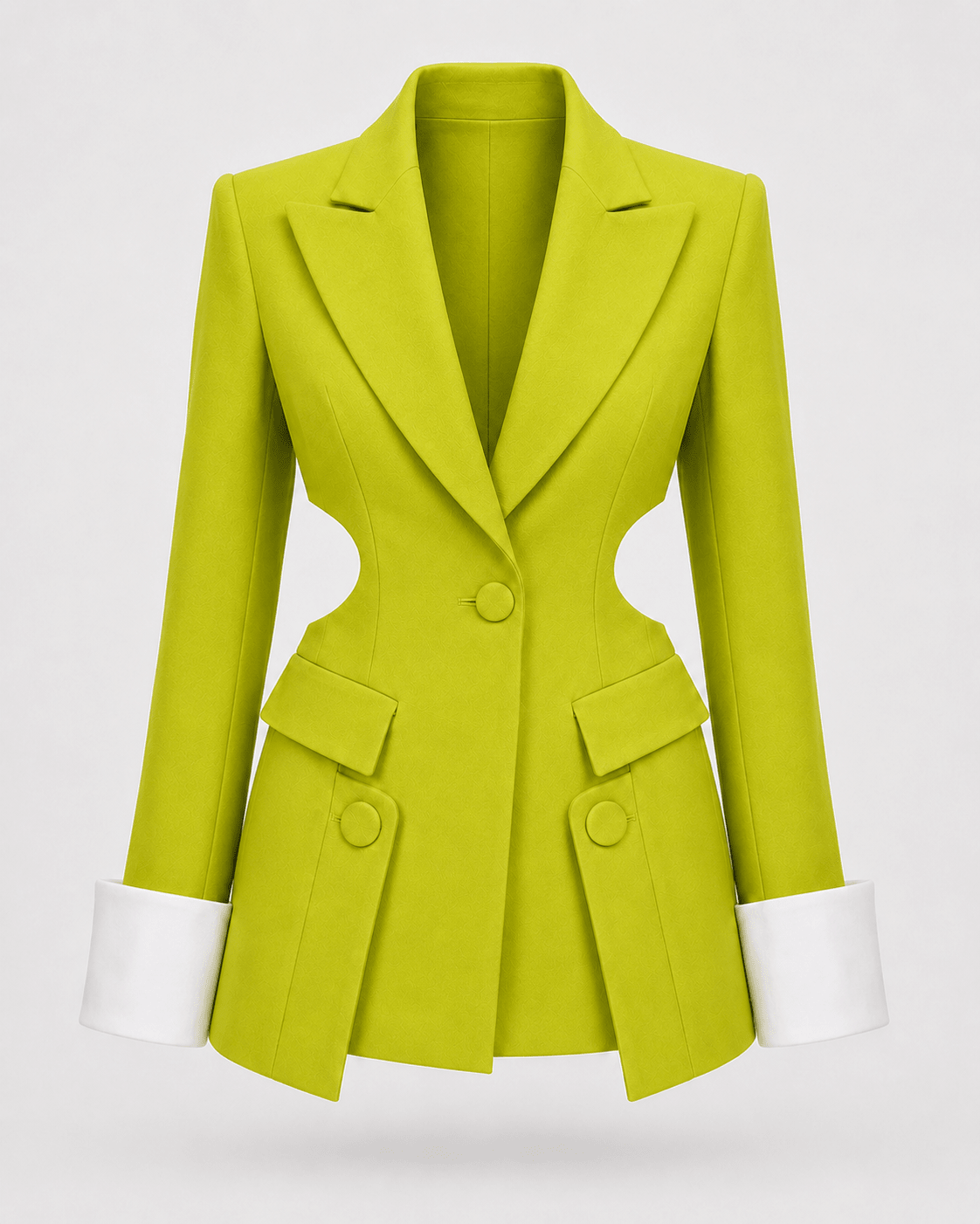 Sadie Chartreuse White Cuff Blazer Dress Ellaé Lisqué