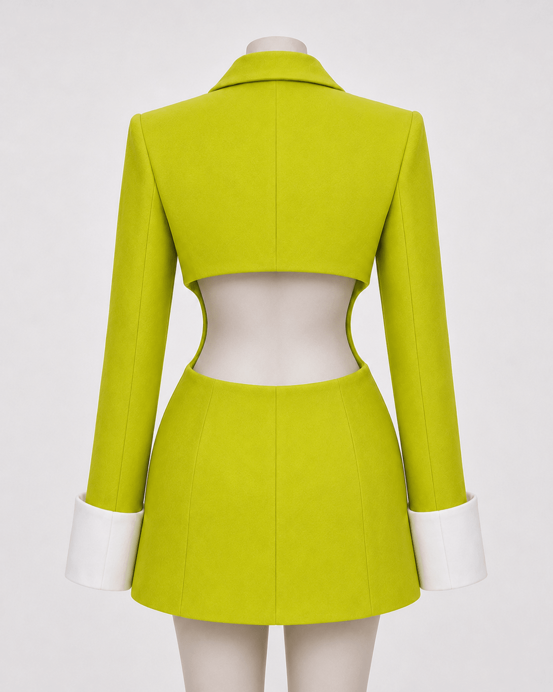 Sadie Chartreuse White Cuff Blazer Dress Ellaé Lisqué