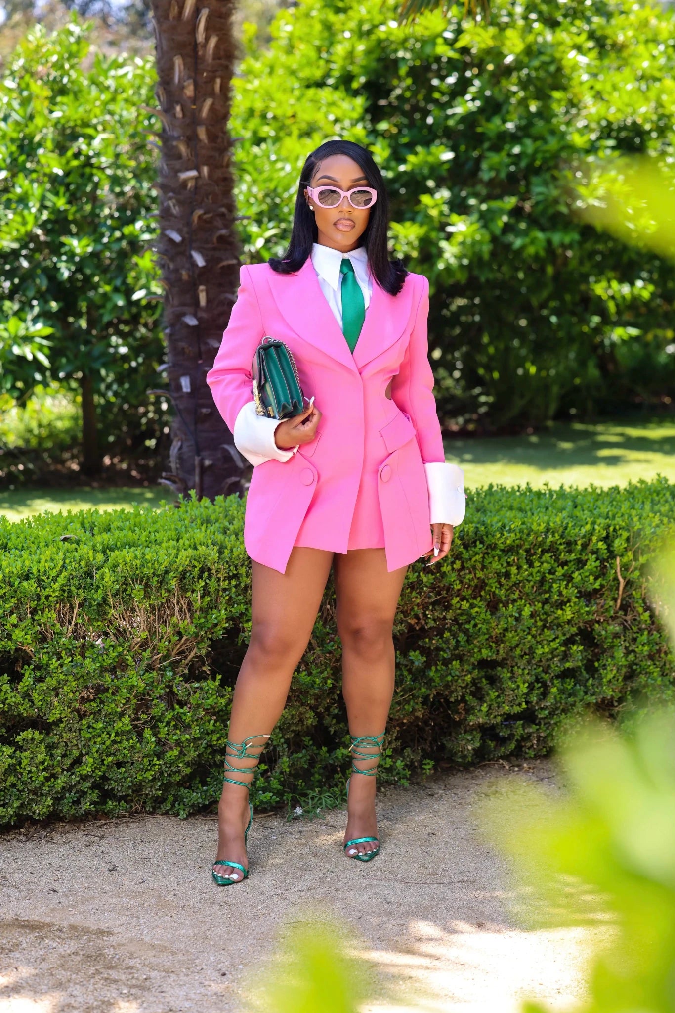 Sadie Pink White Cuff Blazer Dress Ellaé Lisqué