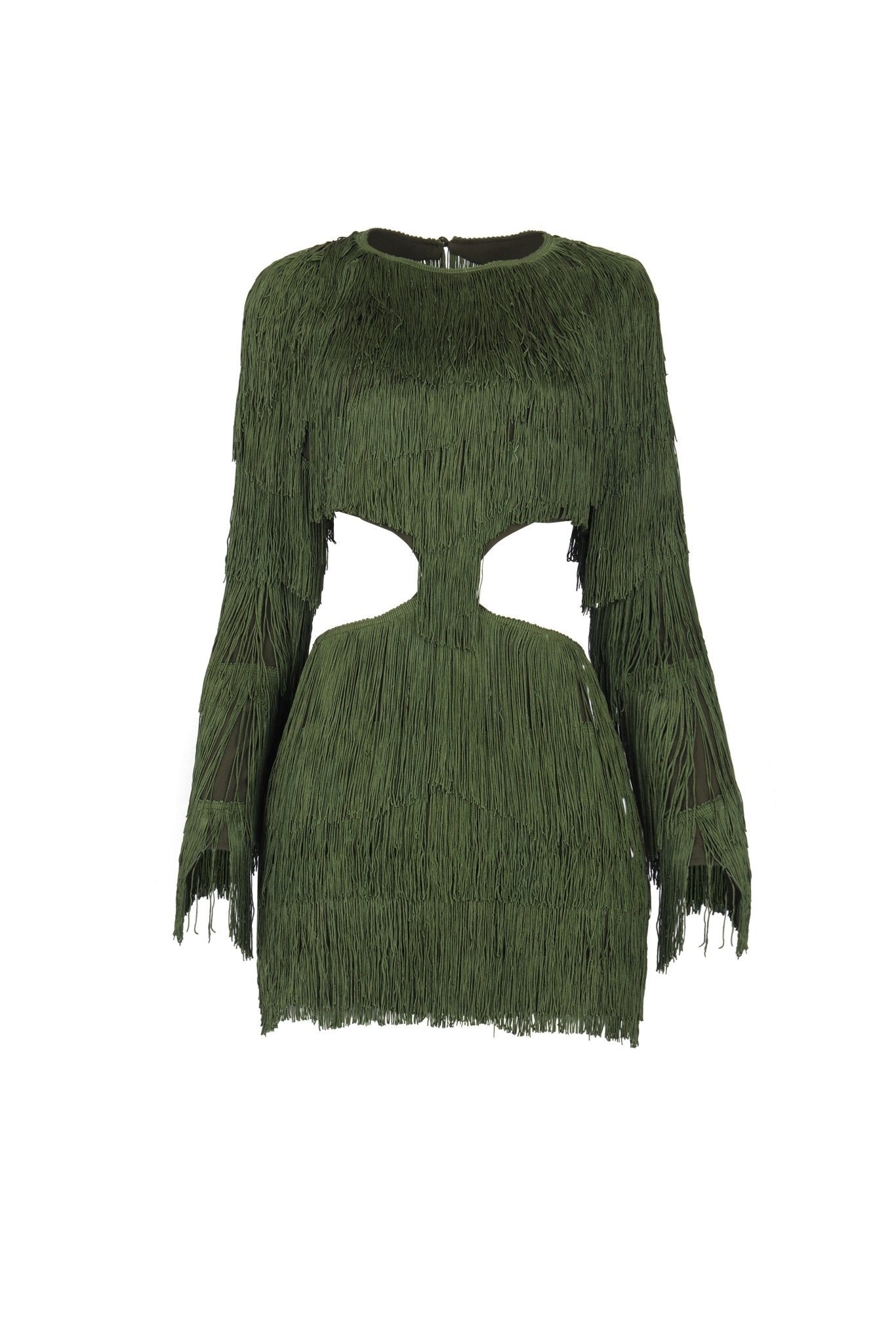 Set Me Free Green Fringe Dress Clothing Ellaé Lisqué