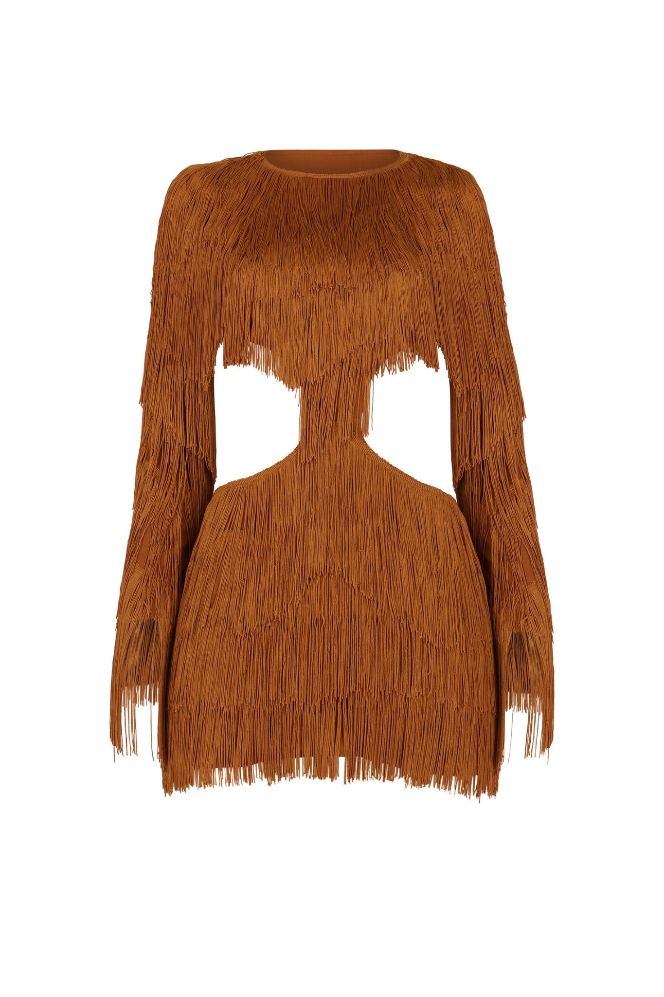 Set Me Free Orange Fringe Dress Clothing Ellaé Lisqué
