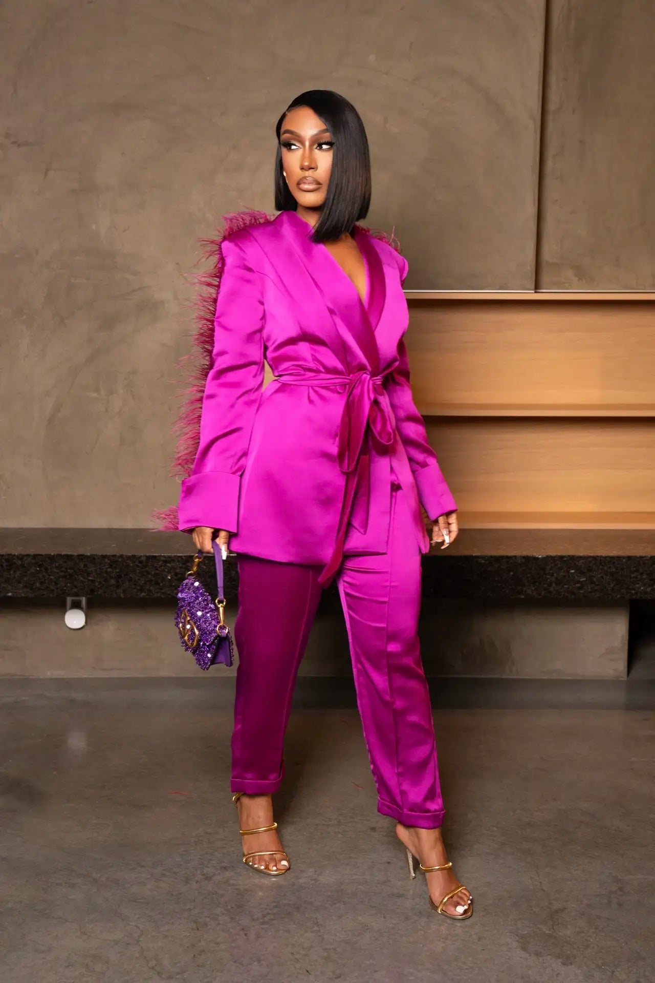 Success Stride Magenta Blazer Dress Clothing Ellaé Lisqué