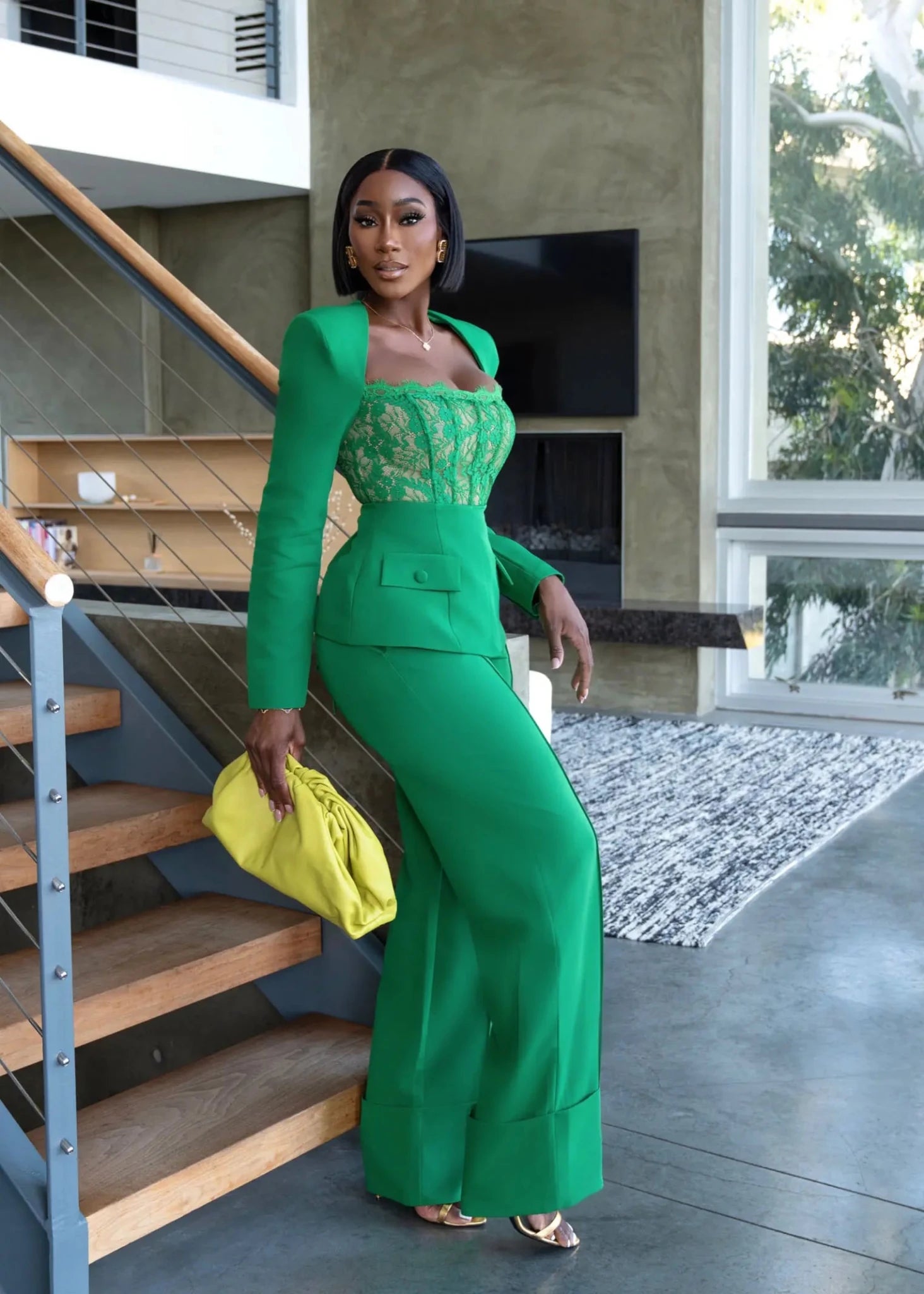 Suit Yourself Green Lace Corset Set