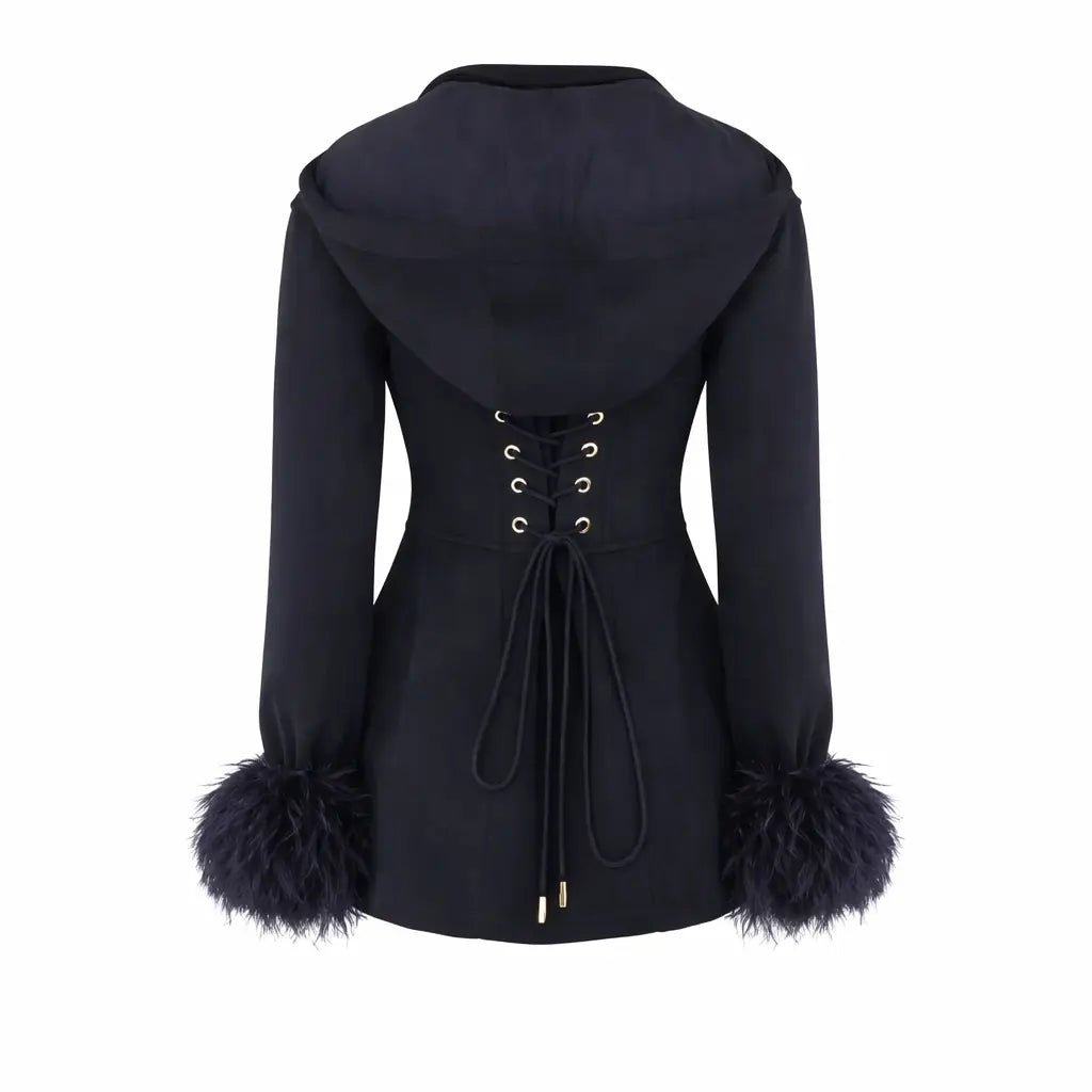 Tiana Sculpt Corset Hoodie Dress Black Ella Lisqu Tiana Sculpt Corset Hoodie Dress Black Ella Lisqu