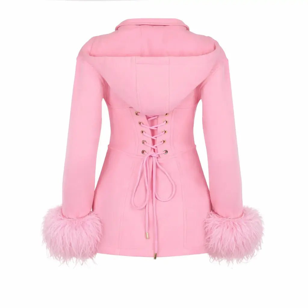 pink hooded dress Derrty Pink Womens Hoodie Dress Derrty Ent