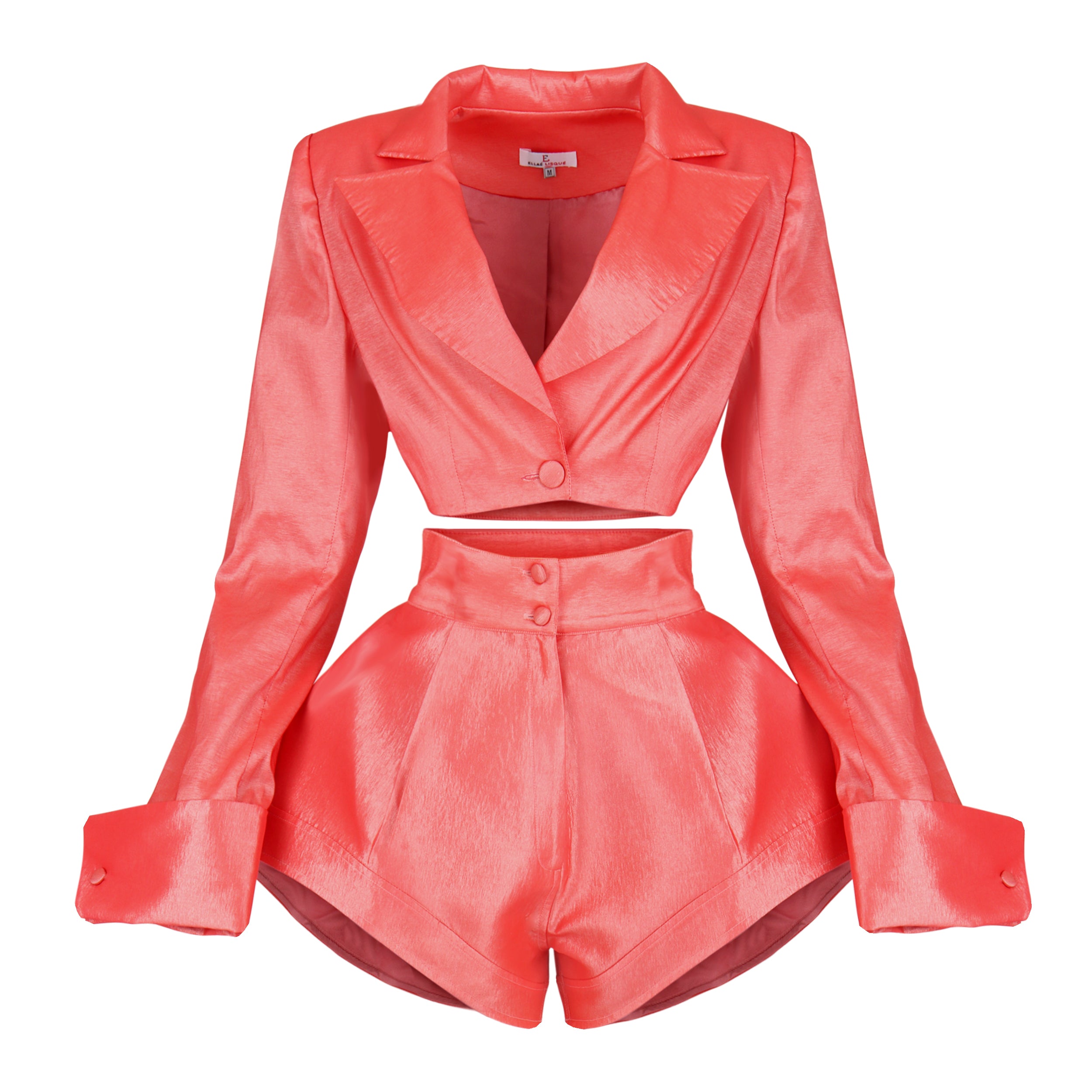 Out for the day Salmon Shorts Set Clothing Ellaé Lisqué