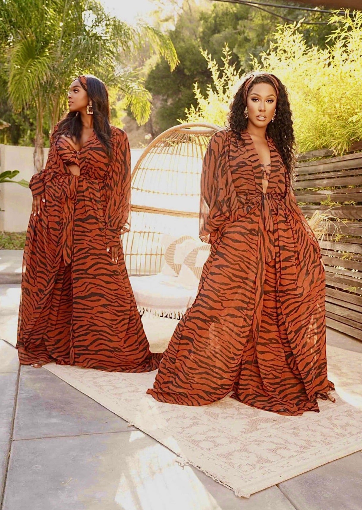 Rich House Wife Tiger Print Set Clothing Ellaé Lisqué XS Tiger