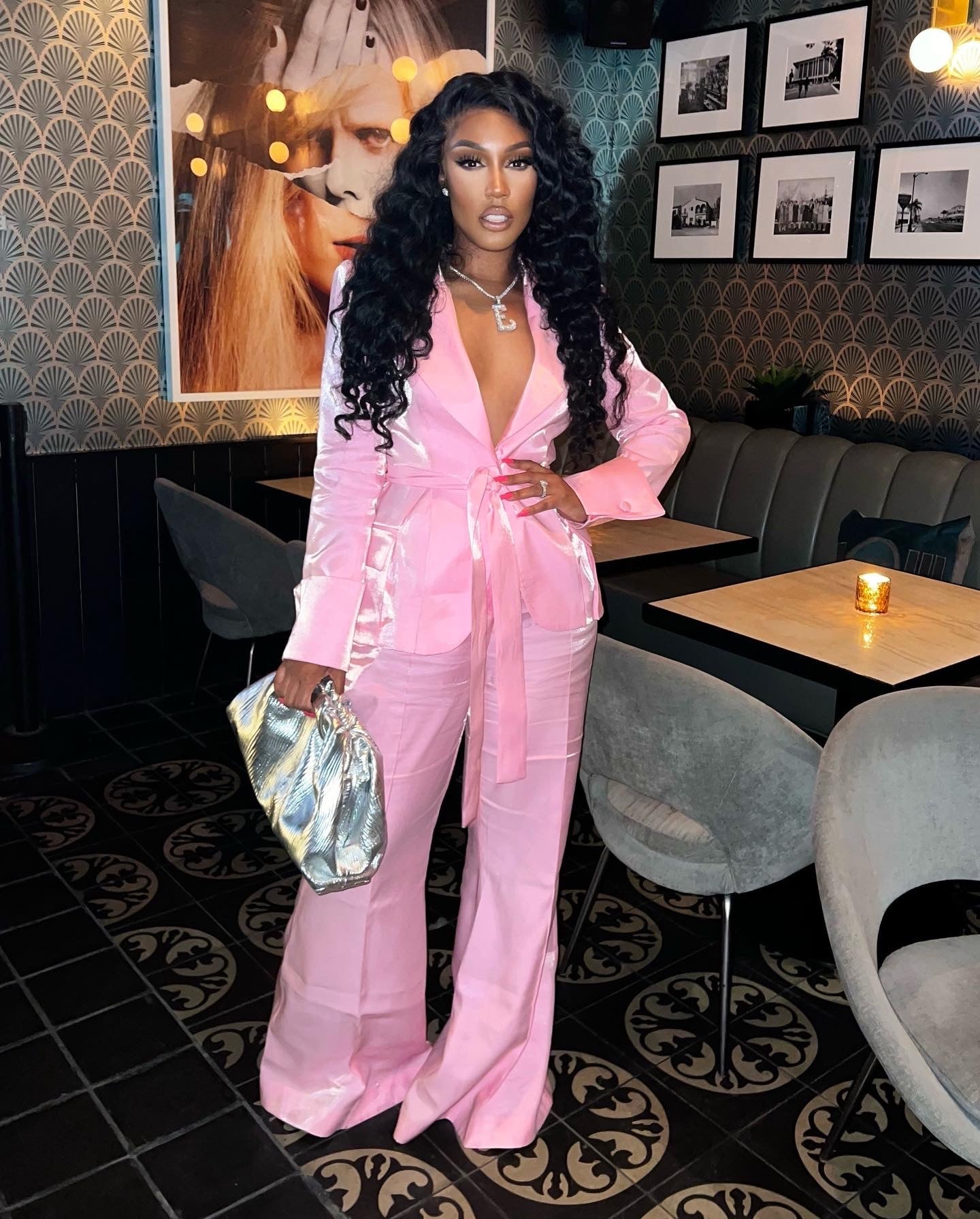 Pink Power Suit - XS Ellae Lisque - Perfect Lace Suit for Birthdays & Events Pink Power Suit - XS Ellae Lisque - Perfect Lace Suit for Birthdays & Events
