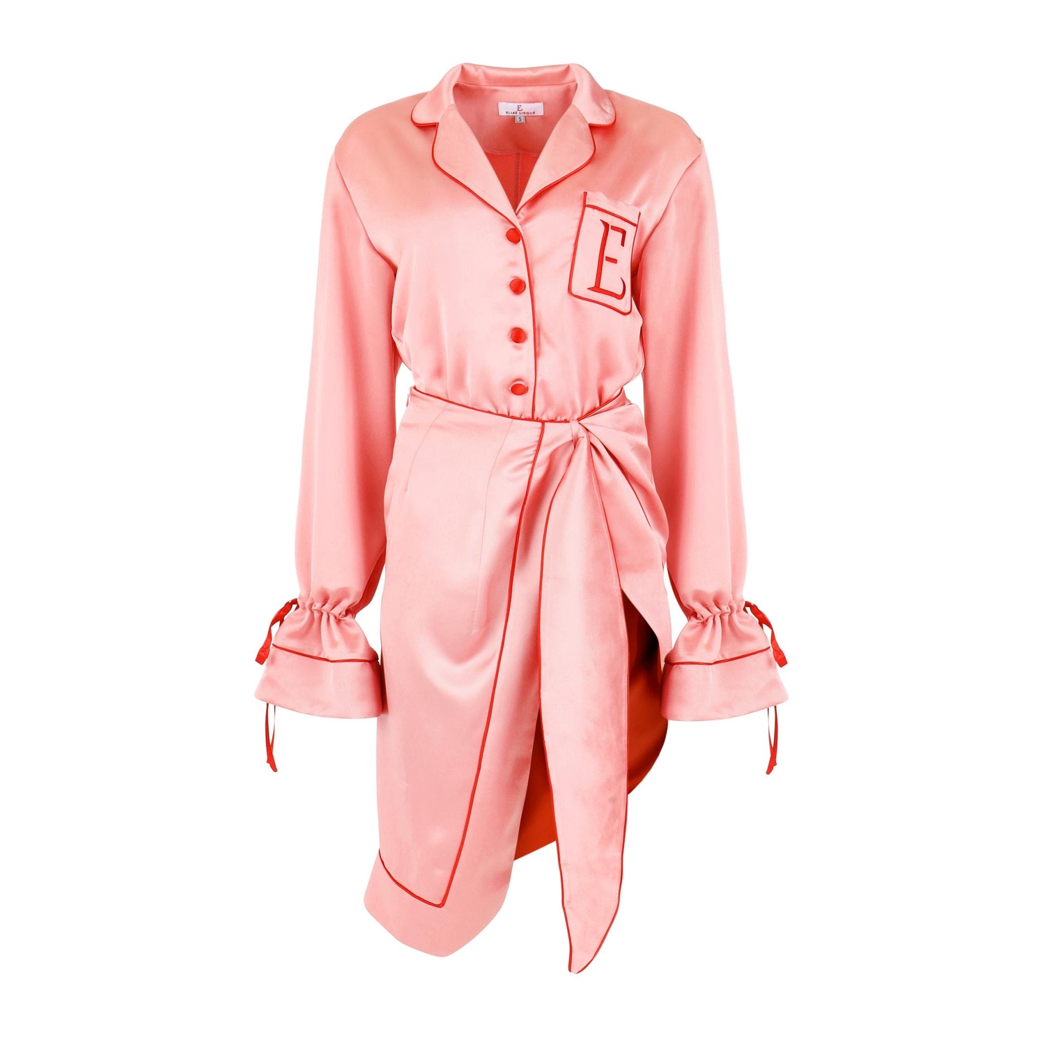 Date Night with Bae Pink Satin Two Piece Set Clothing Ellaé Lisqué
