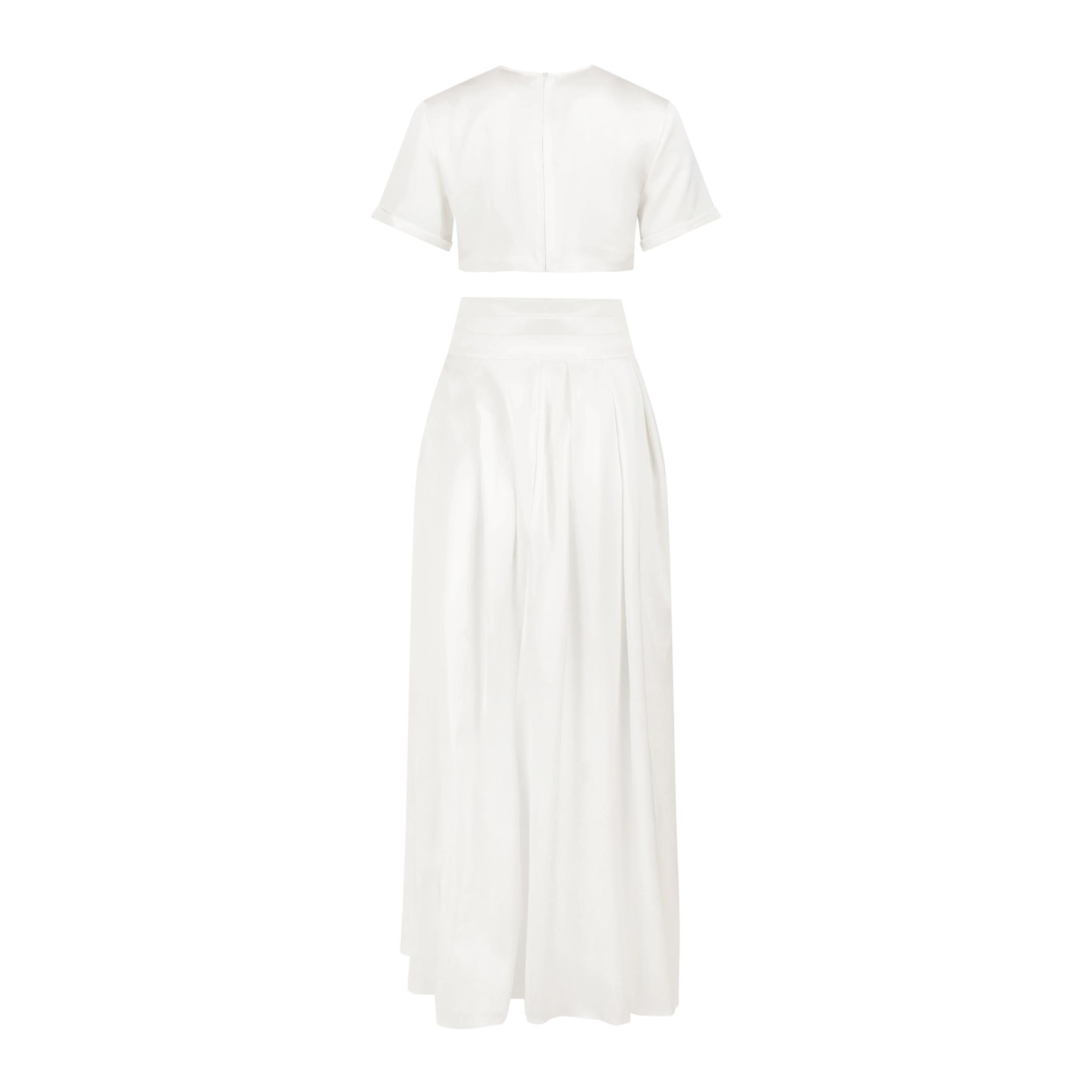 Dinner in St Tropez White Skirt Set Clothing Ellaé Lisqué