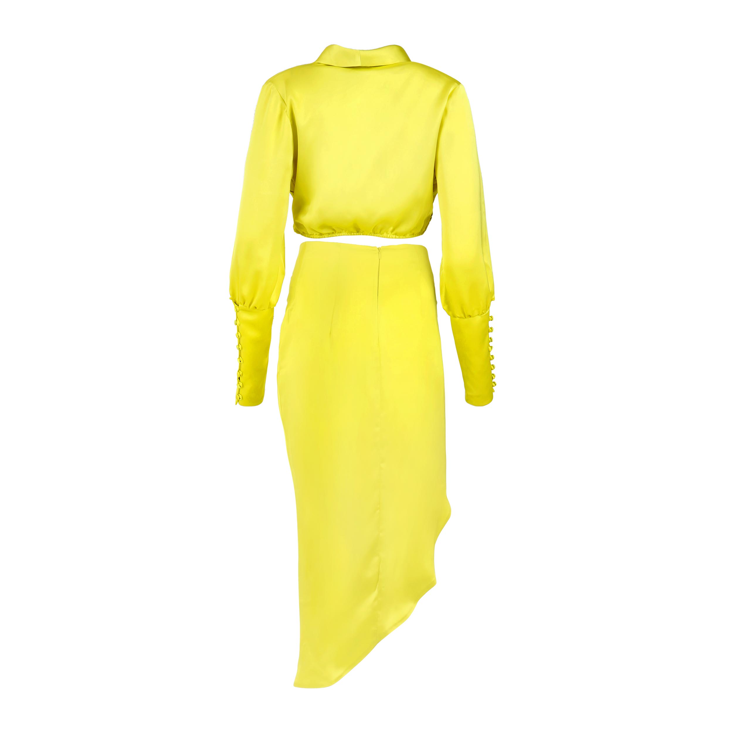 Keep it Cute Lime Satin Two Piece Clothing Ellaé Lisqué