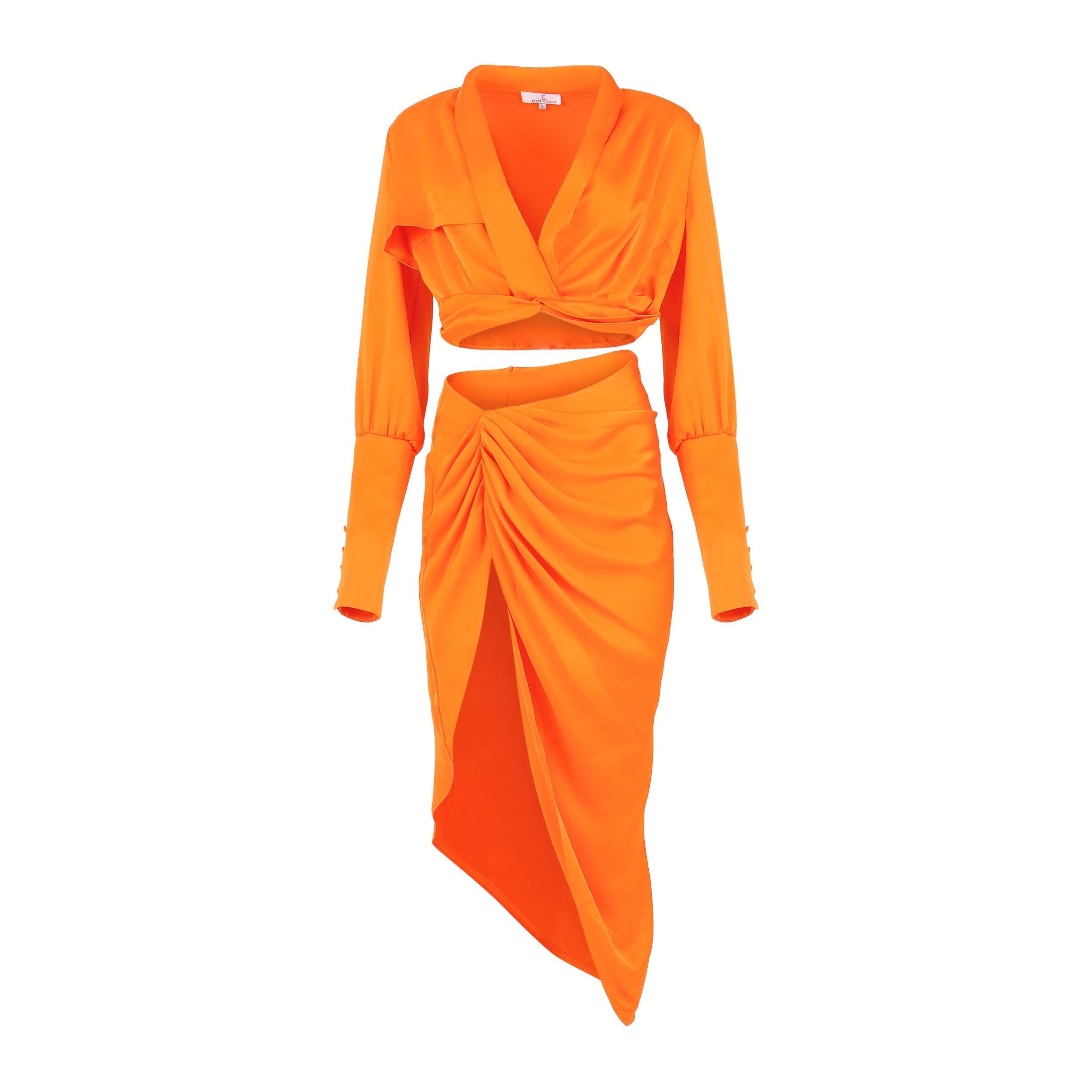 Keep it Cute Orange Satin Two Piece Clothing Ellaé Lisqué