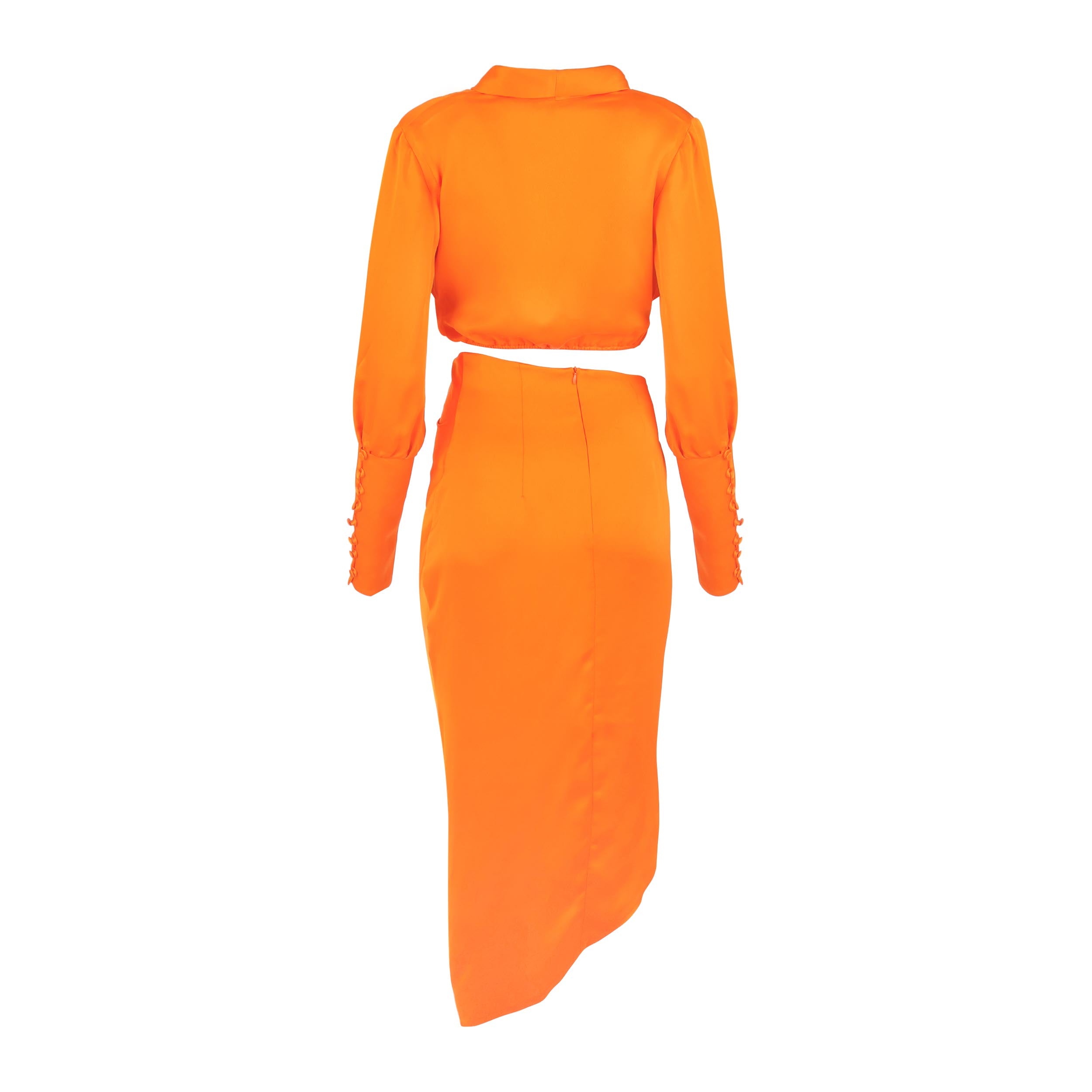 Keep it Cute Orange Satin Two Piece Clothing Ellaé Lisqué