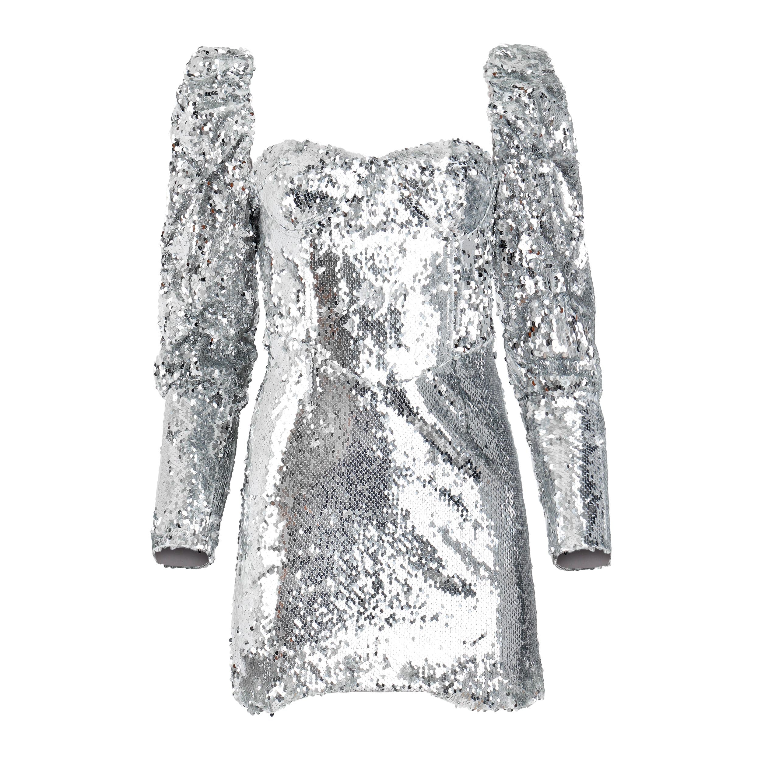 Shine Bright Silver Sequin Dress – Ellaé Lisqué - Main Image