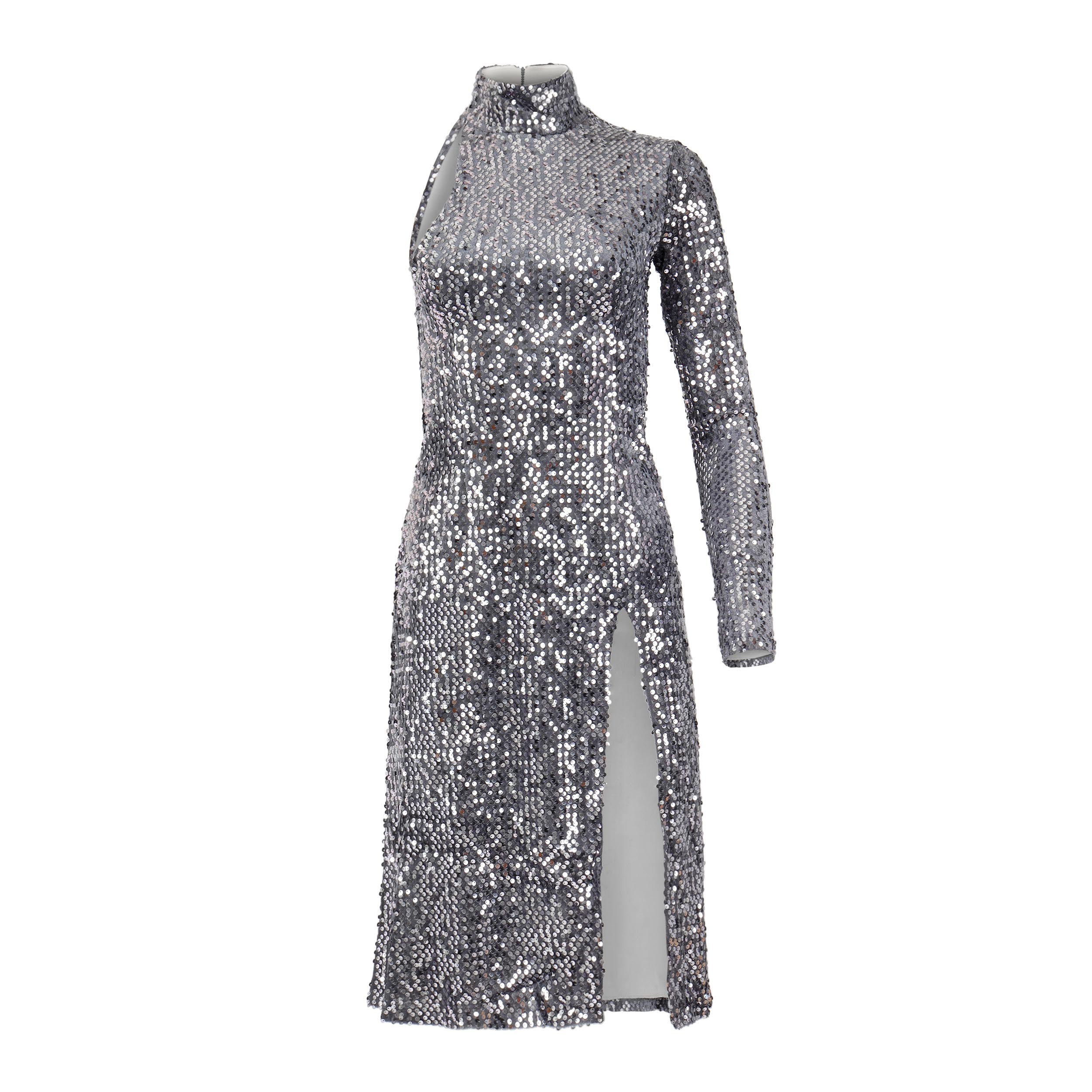 Classyana Gray Sequin Dress Clothing Ellaé Lisqué