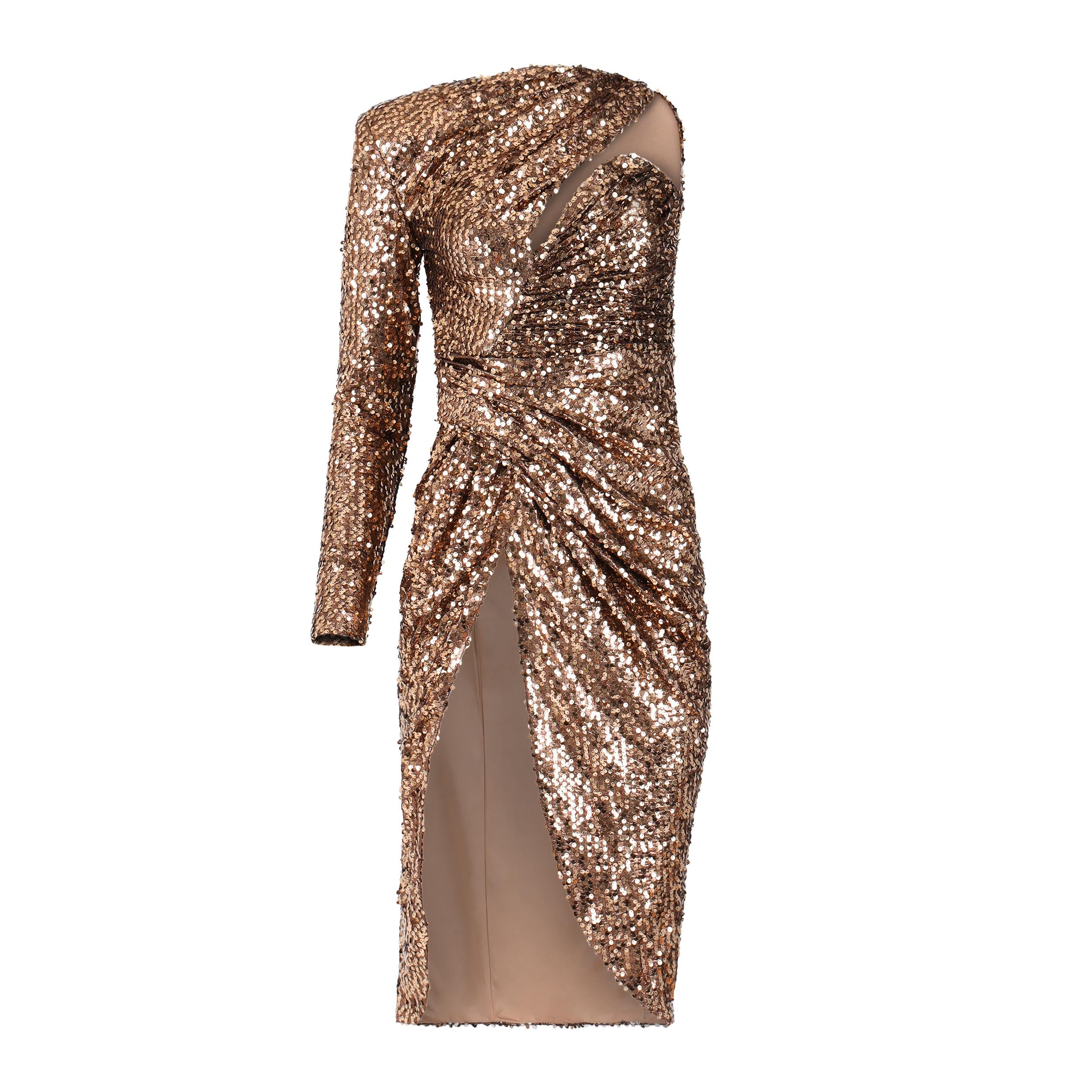 Style and Grace Gold Sequin Dress Clothing Ellaé Lisqué