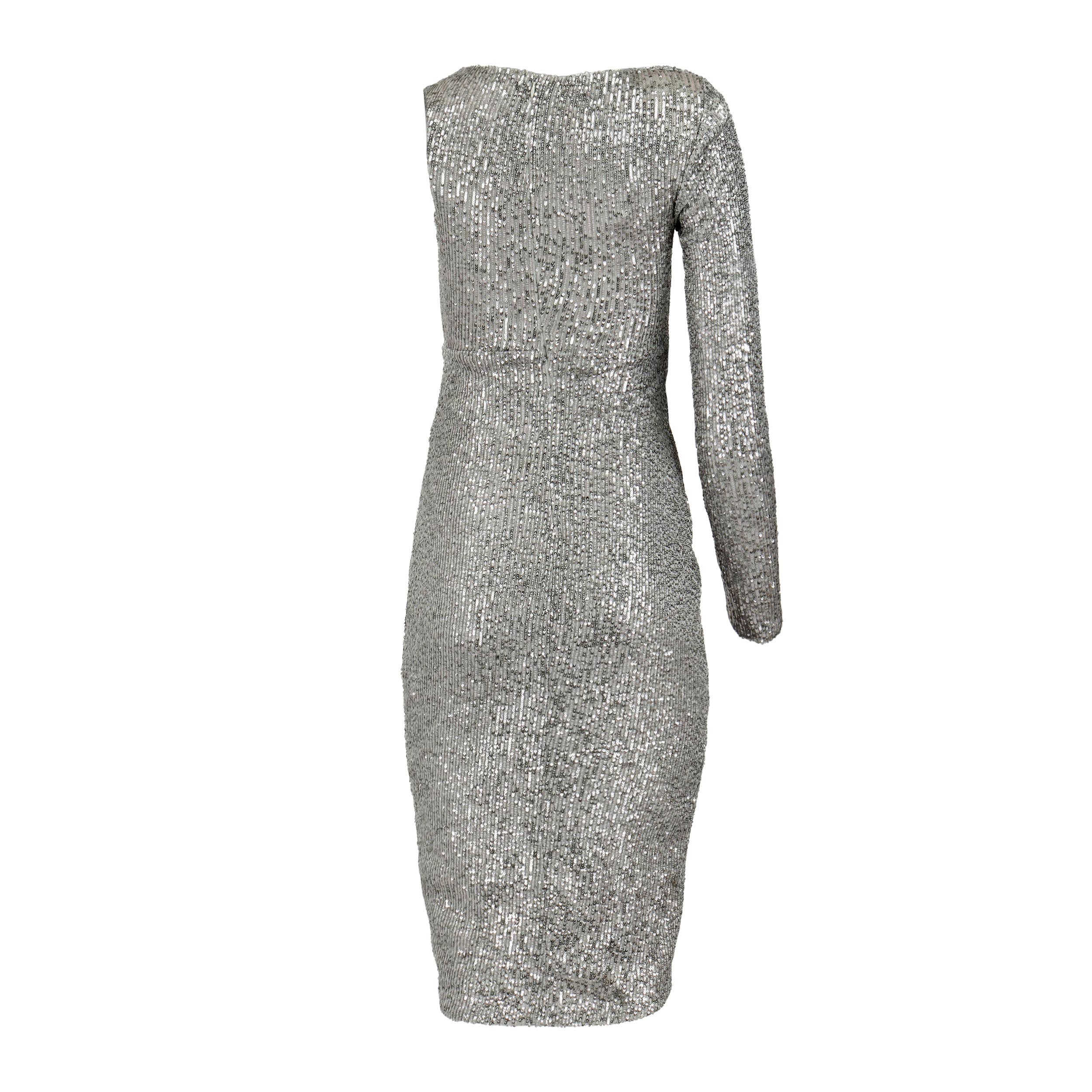 Style and Grace Silver Sequin Dress Clothing Ellaé Lisqué