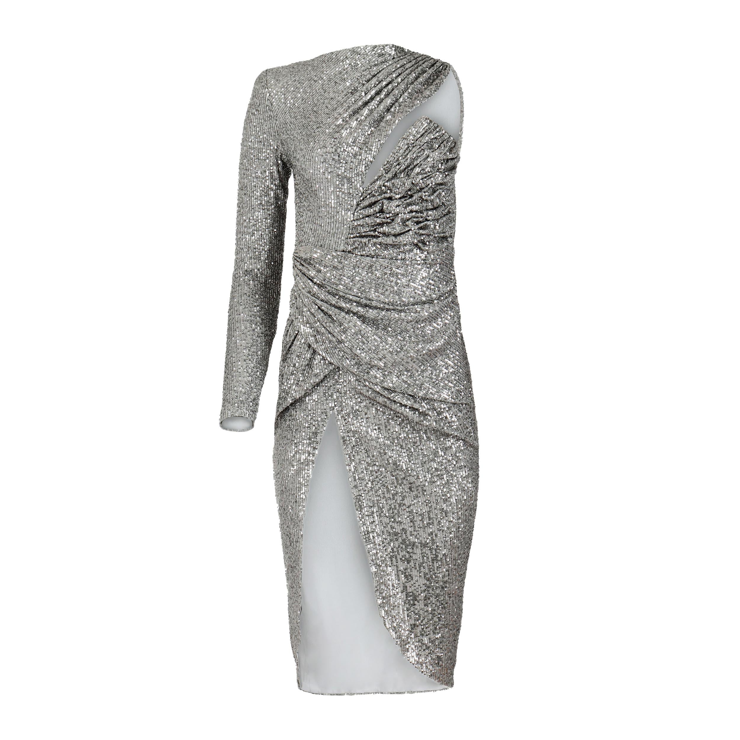 Style and Grace Silver Sequin Dress Clothing Ellaé Lisqué