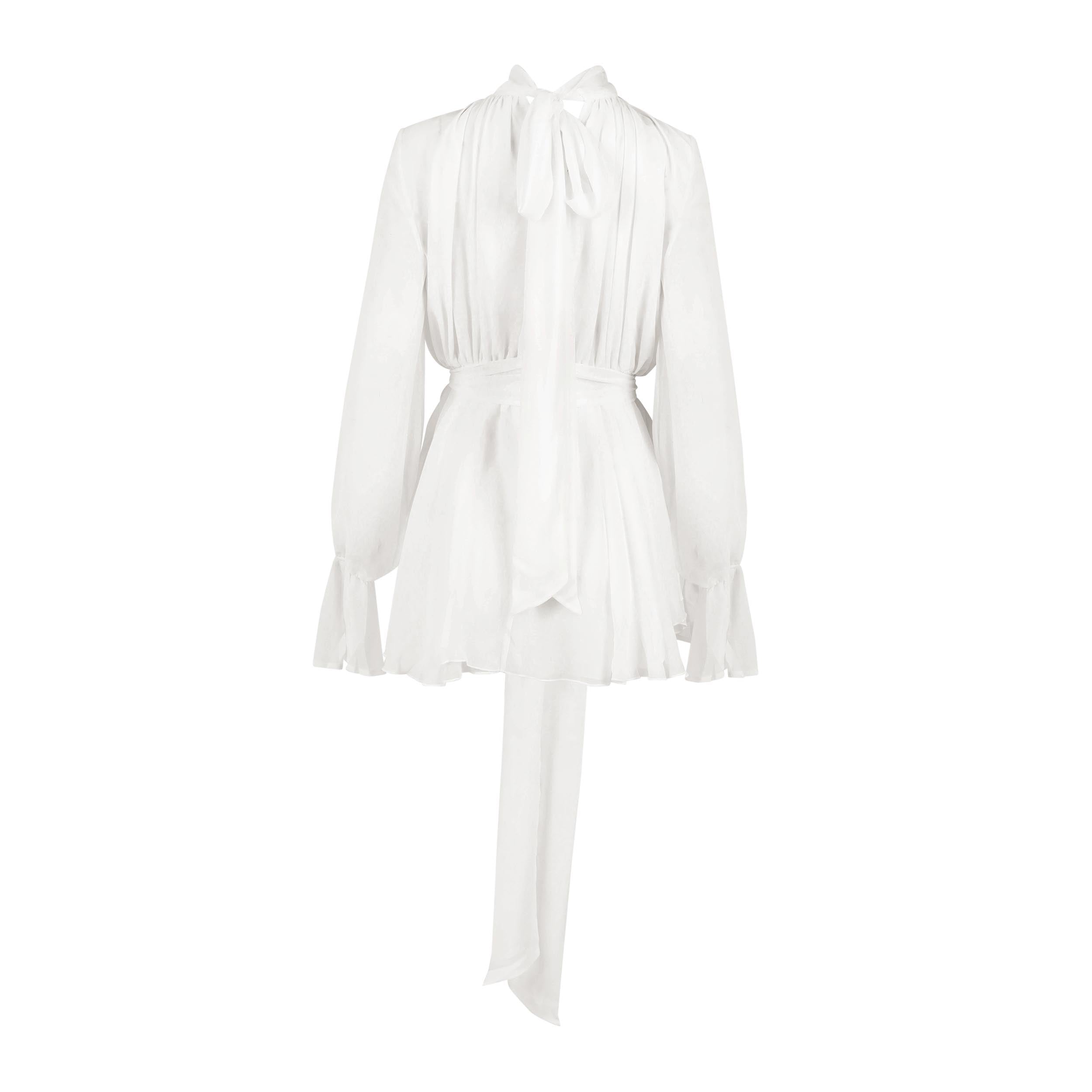 Sexy Sasha White Chiffon Wrap Dress Clothing Ellaé Lisqué