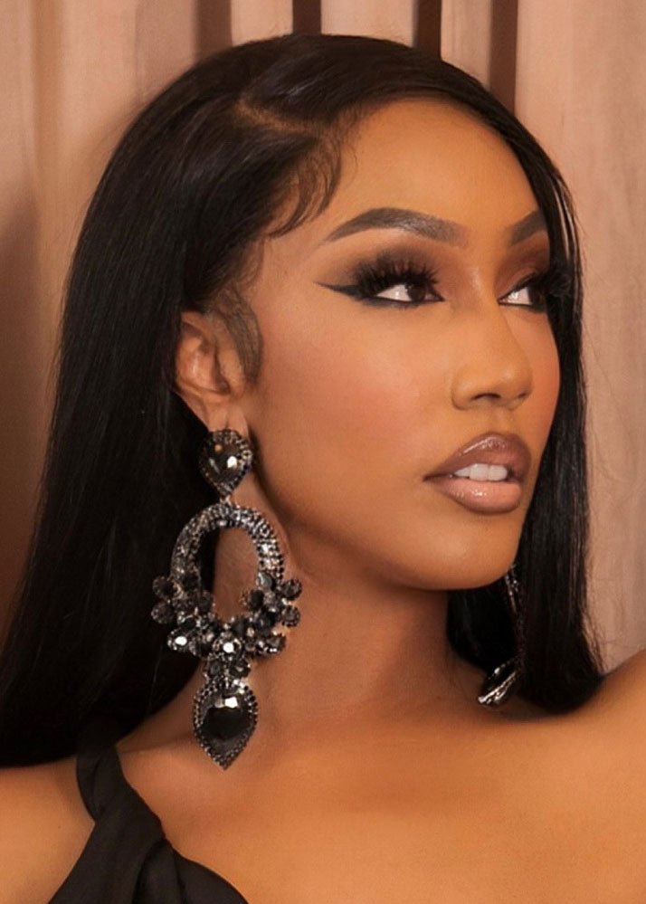Giselle Black Luxe Earrings Apparel & Accessories Ellaé Lisqué