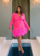 Brunch at Tiffany's | Pink Feather Dress | Curve