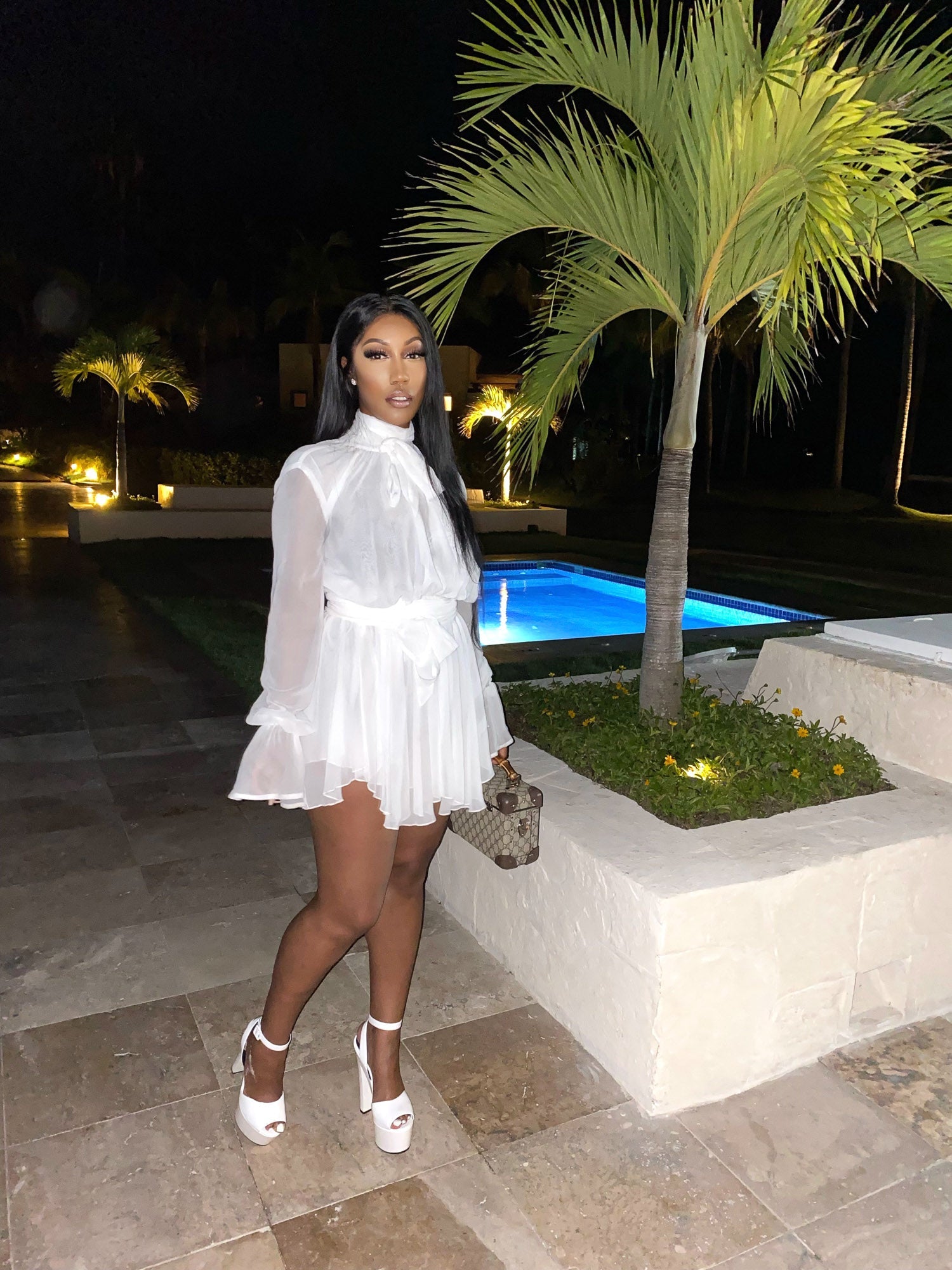 Sexy Sasha White Chiffon Wrap Dress Clothing Ellaé Lisqué