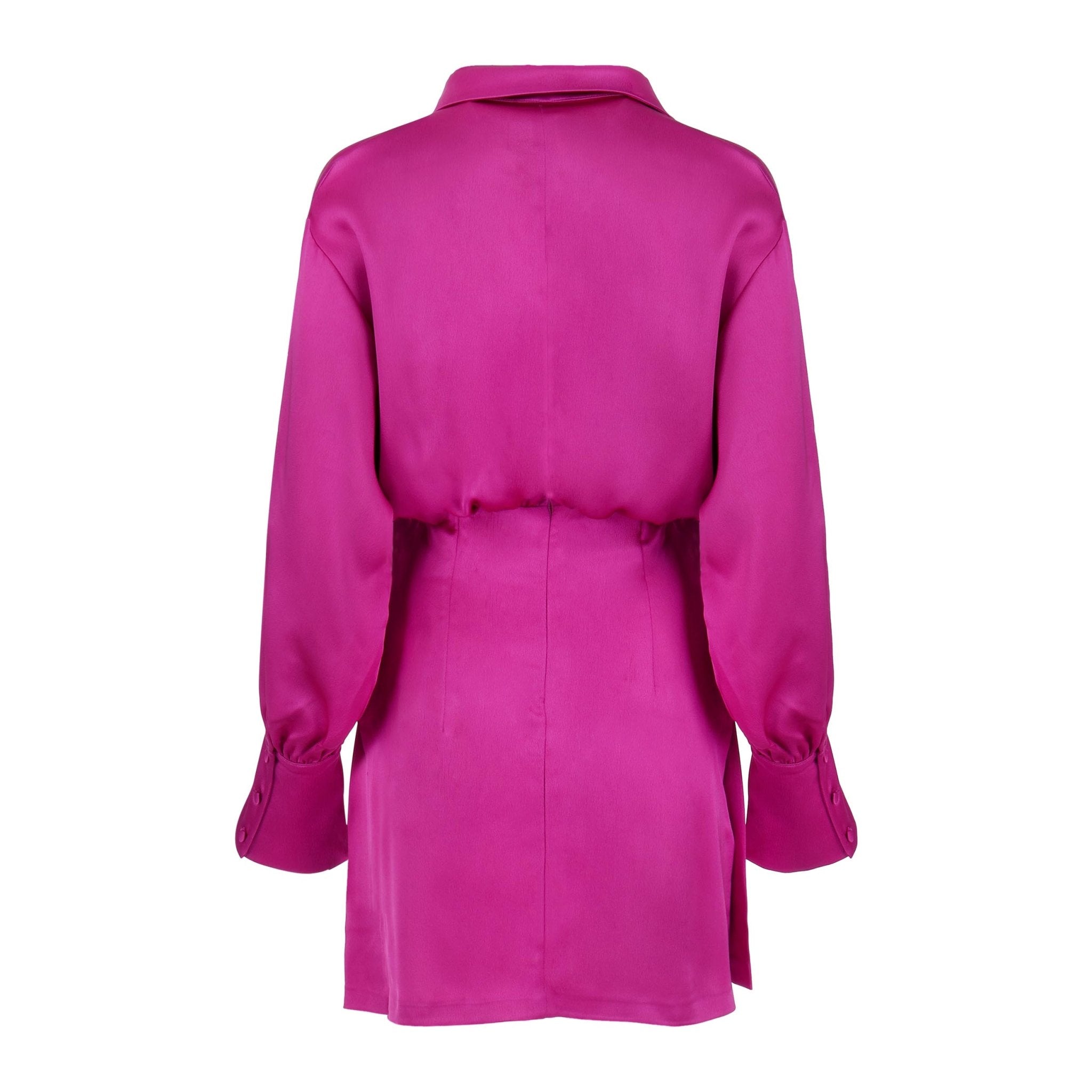 Slay All Day Fuchsia Satin Dress Clothing Ellaé Lisqué