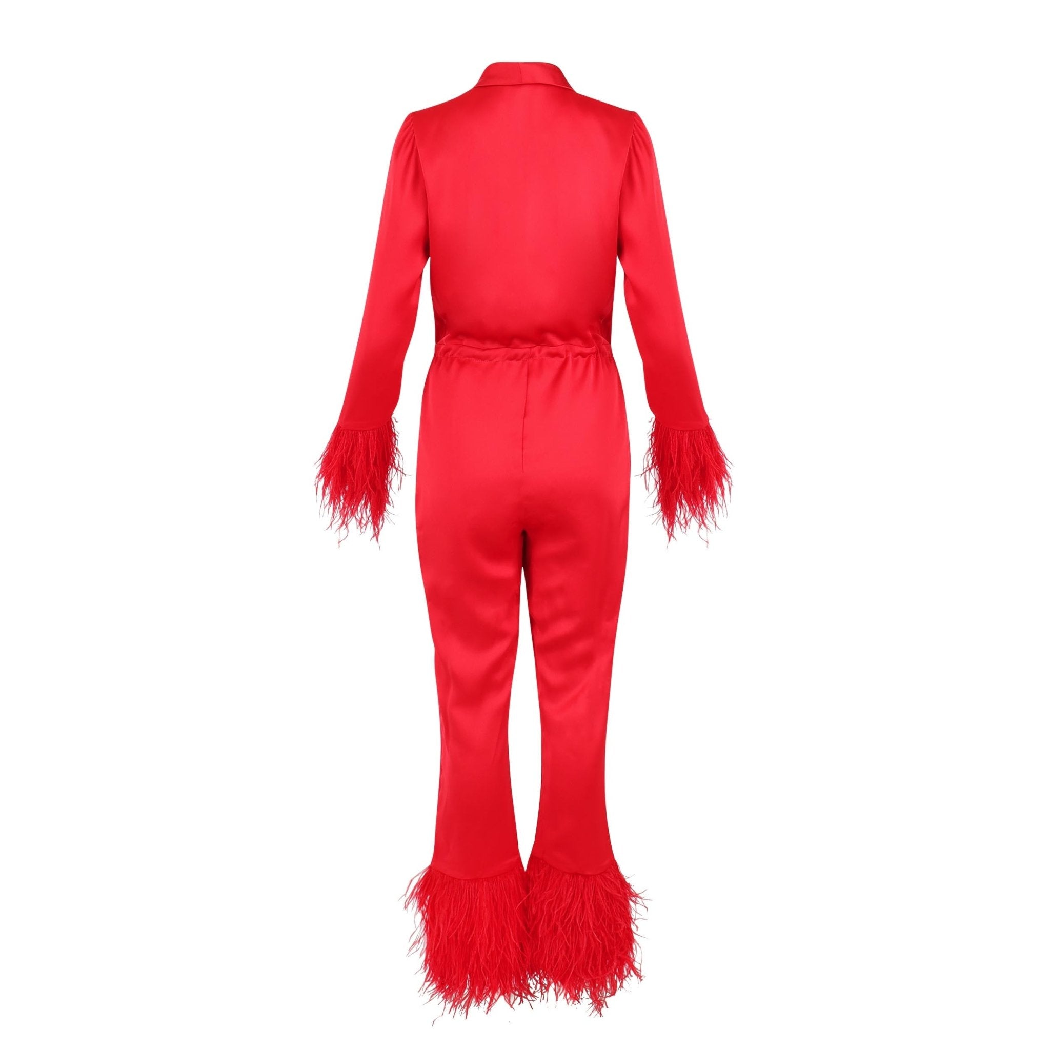Sophisticated Woman Red Jumpsuit Clothing Ellaé Lisqué