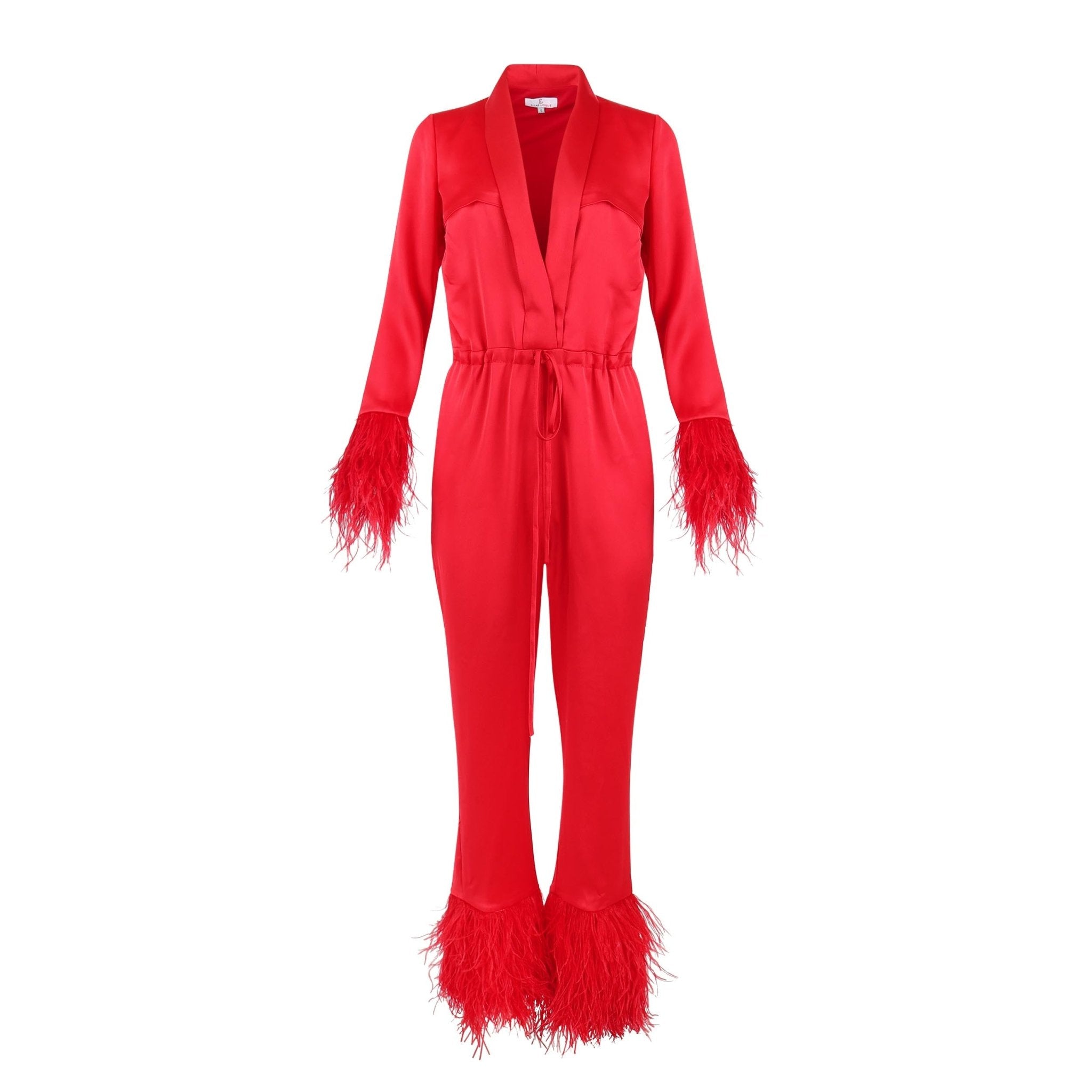 Sophisticated Woman Red Jumpsuit Clothing Ellaé Lisqué